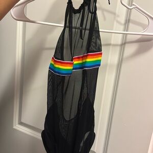 Rainbow sheer bodysuit